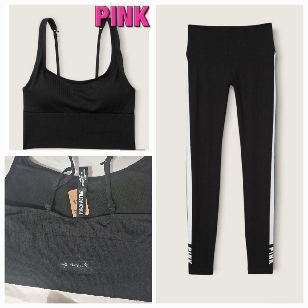 Vs PINK M/Bra L/Cotton Leggings NWT
